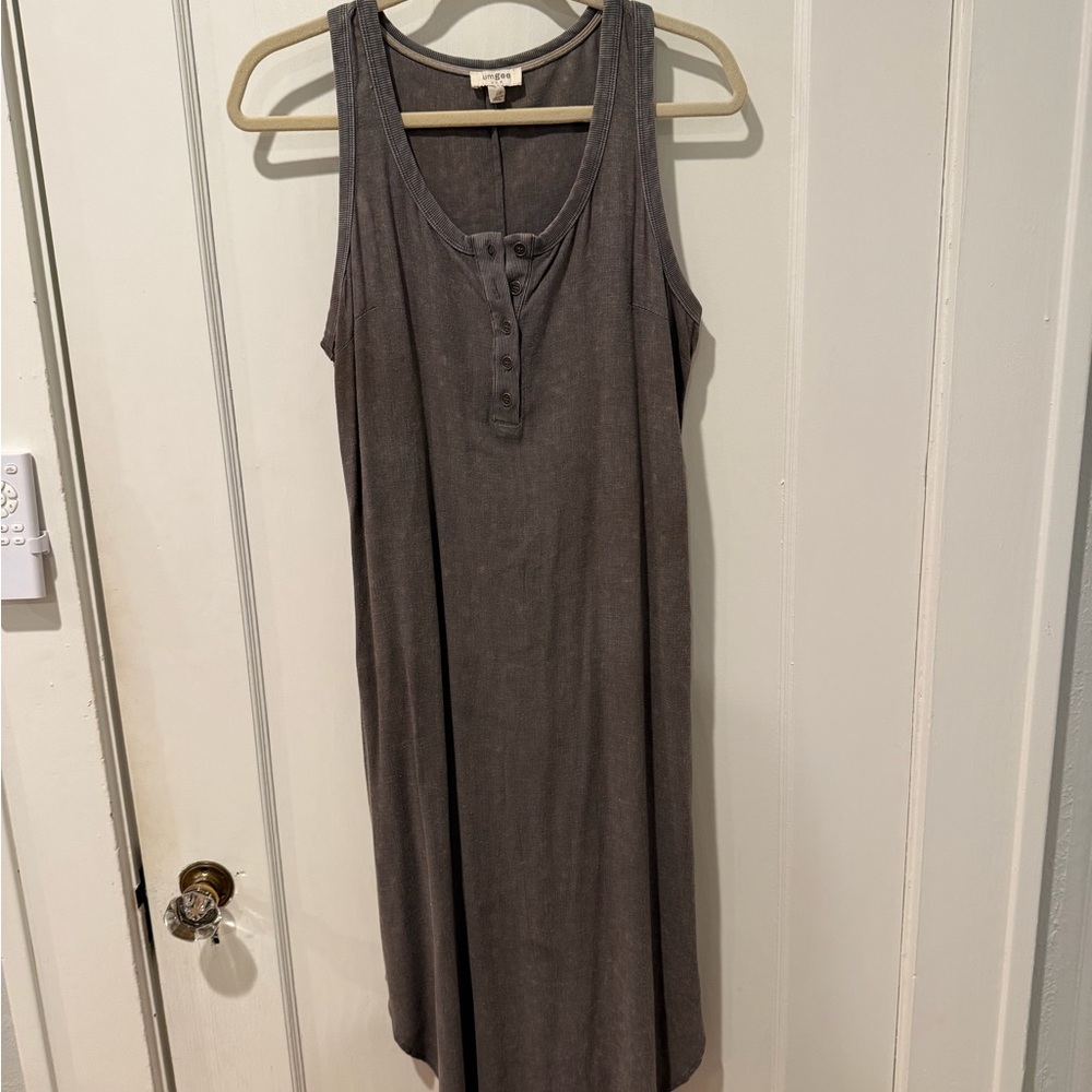 Umgee Charcoal Sleeveless Midi Dress